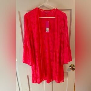 Lilly Pulitzer Motley Cover-Up Spicy Coral Size Medium